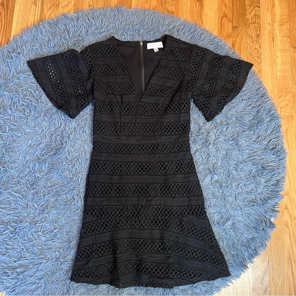 Anthropologie Shilla The Label Black Elegant Lace Crochet Dress Size S